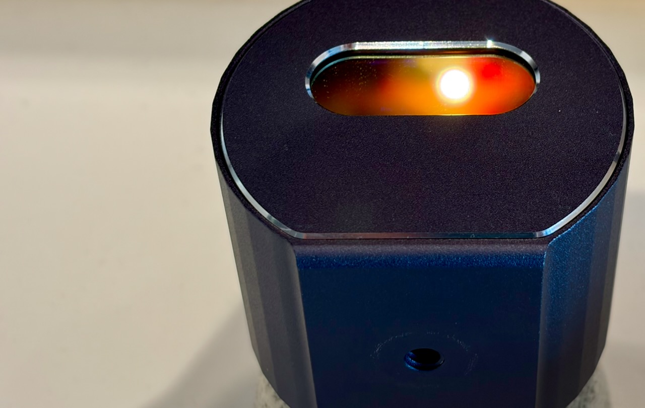 Threaded camera-mount socket in a LaserPecker LP1 laser engraver